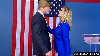 Shocked Ivanka Drumpf helped and anal fucked by a surgeon